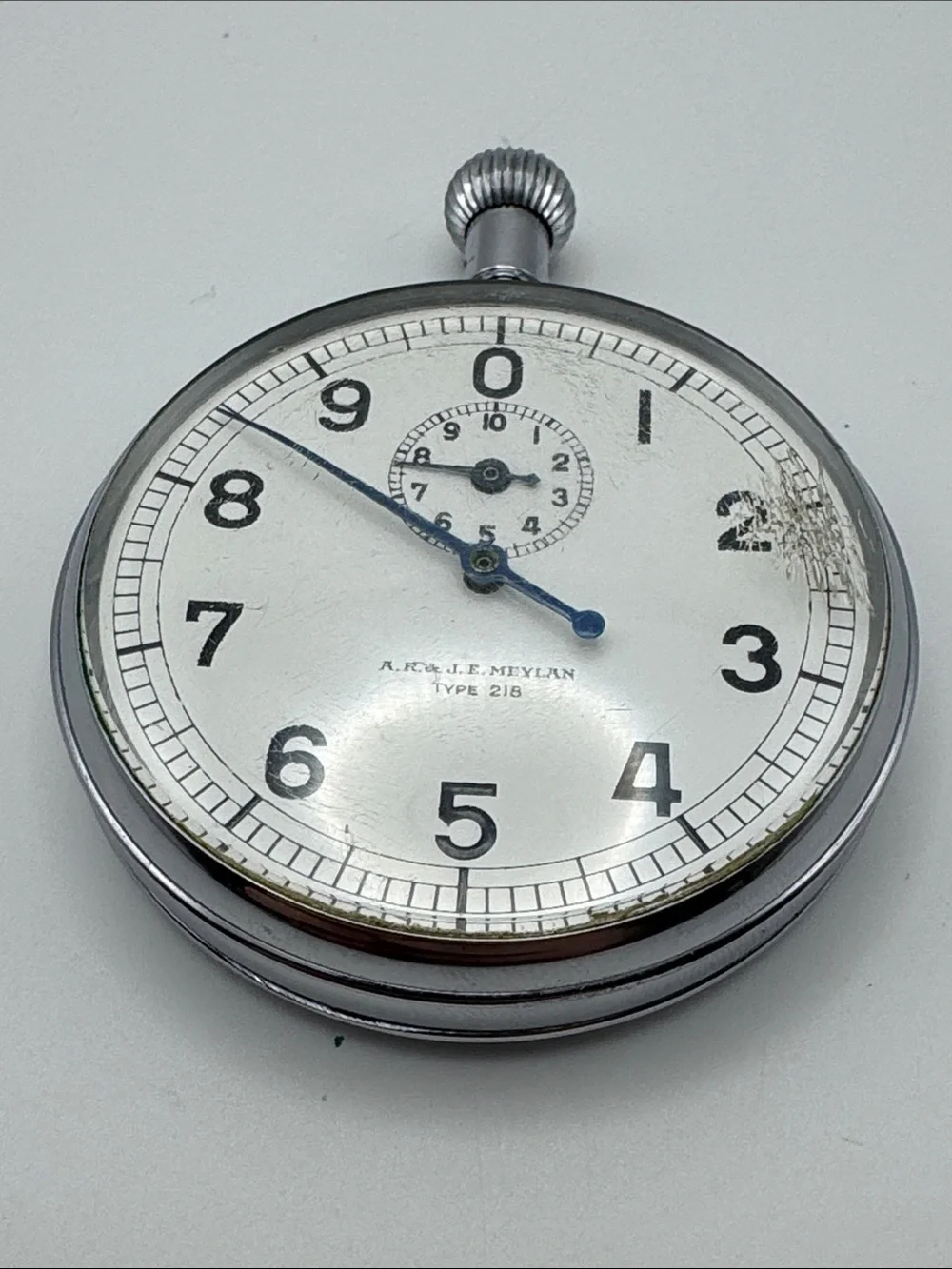 Vintage Stopwatch A.R. & J.E. Meylan Type 218 Mechanical Wind Up Untested Parts